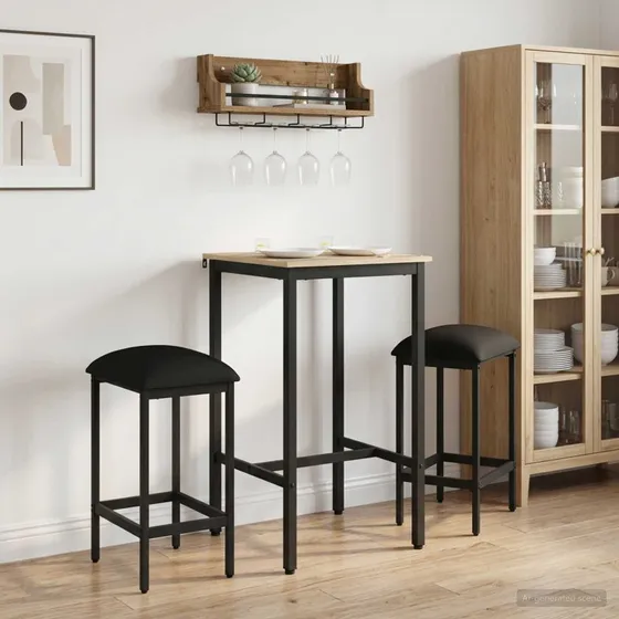 vidaXL Barstole 2 stk. Sort 40 x 32 x 74 cm