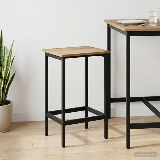 vidaXL Barstol Artisan-eg 40x32x74 cm med stålramme