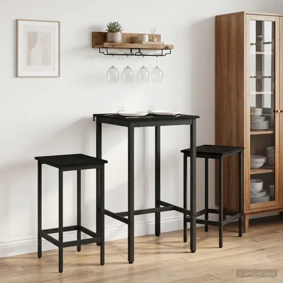 vidaXL Barstole 2 stk. Sort eg 40x32x74 cm
