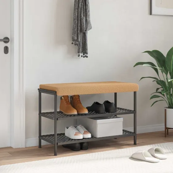 vidaXL Bænkpude Sherpa-stof Beige 80 x 38 x 6,5 cm