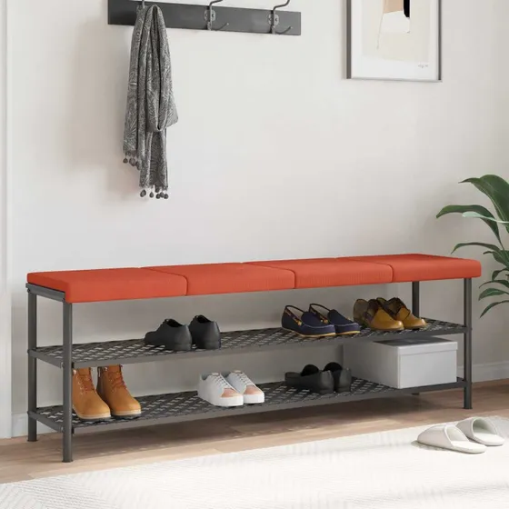 vidaXL Bænkpuder 4 stk. i cordfløjl, Rød orange, 35 cm dybde