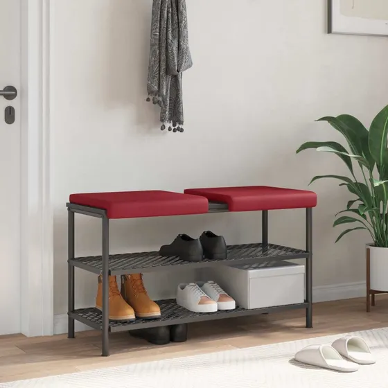 vidaXL Bænkpude 2 stk. Kunstlæder Vinrød 35 cm