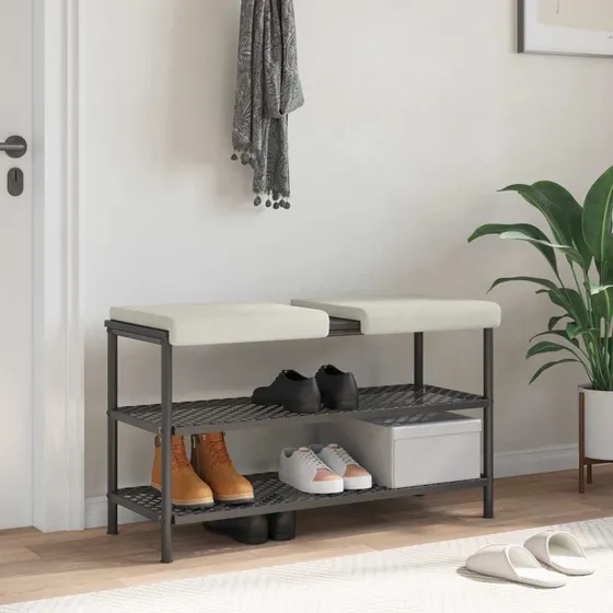 vidaXL Bænkpude 2 stk. Fløjl Cremefarvet 35 cm