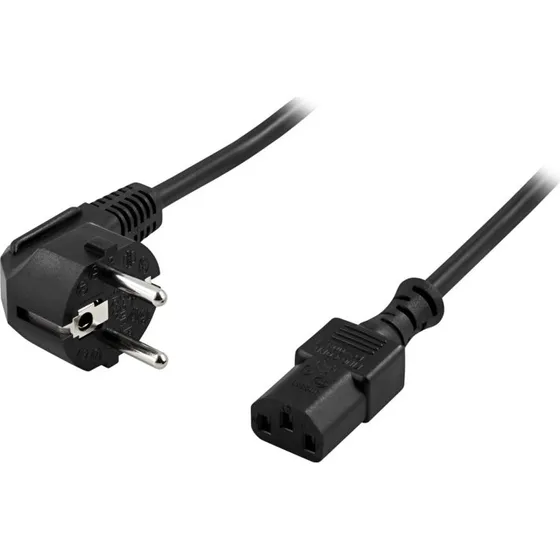 DELTACO Jordet Apparatkabel CEE 7/7 til IEC C13 - 3m, Sort