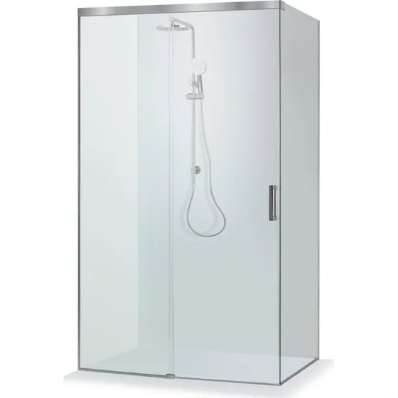 Brasta Milda Soft brusehjørne 119x79,8 cm - klart glas, krom