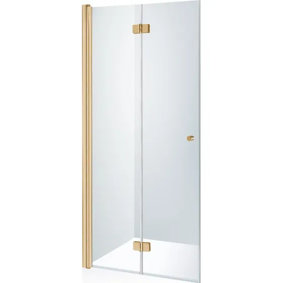Brasta Simona brusedør, 77,3 cm, venstre, klart glas, guld profil