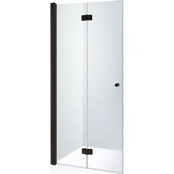 Brasta Simona brusedør, 87,3 cm, venstre, klart glas, sort profil
