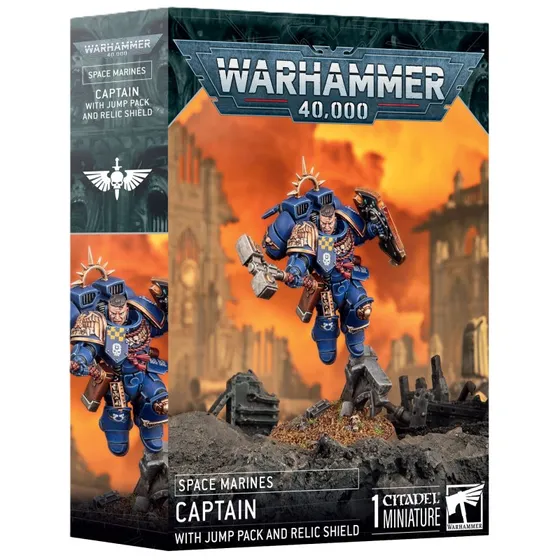 Warhammer 40,000 Space Marines Captain med Jump Pack & Relic Shield