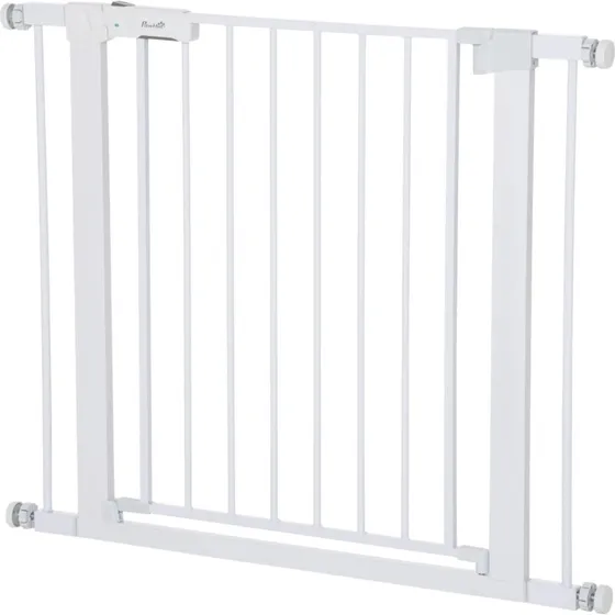 Sikkerhedsgitter til Hunde - Justerbart 75-96cm, Hvid Metal