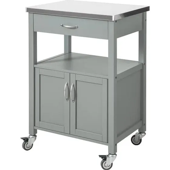 SoBuy Køkkenvogn på hjul 60x45x92cm Grå FKW22-HG