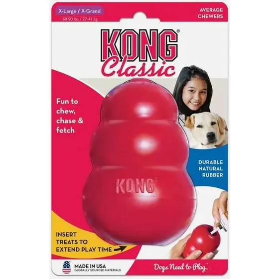 KONG Classic Rød XL - Holdbart gummilegetøj til hunde