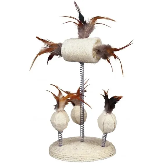 Trixie fjerlegetøj på sisalfod, 30 cm