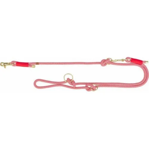 Trixie Soft Rope justerbar hundesnor, rød/creme XS/S 2 m (6 mm)