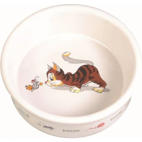 Trixie Madskål i porcelæn til kat 200 ml Ø11 cm hvid