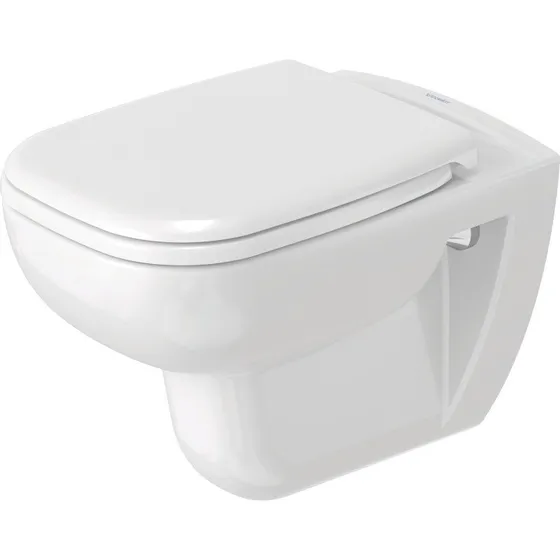 Duravit D-Code væghængt toilet, rimless, hvid