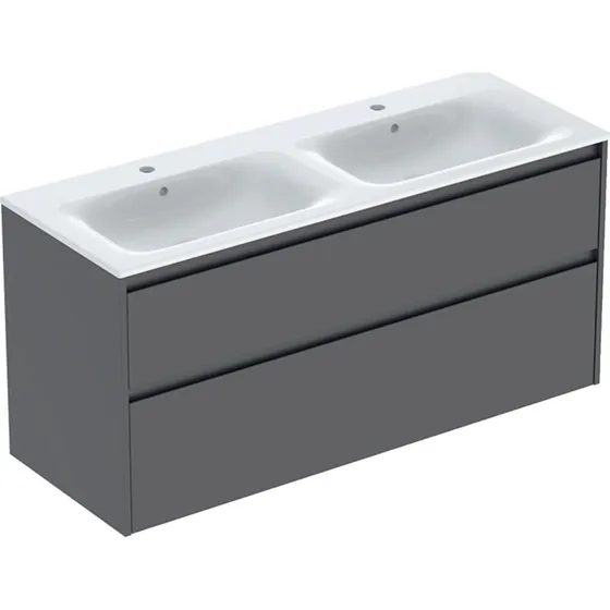 Ifö Sense Modern møbelpakke med dobbeltvask, 130x48 cm, antracit