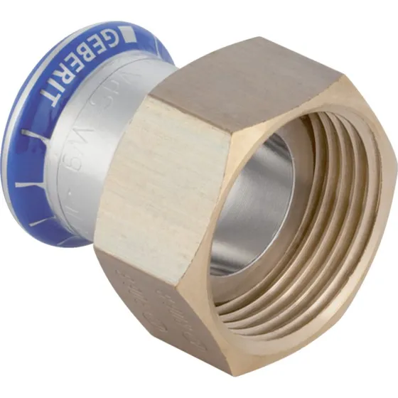 Geberit Mapress rustfri overgangsmuffe med omløber, 42 mm x 2"