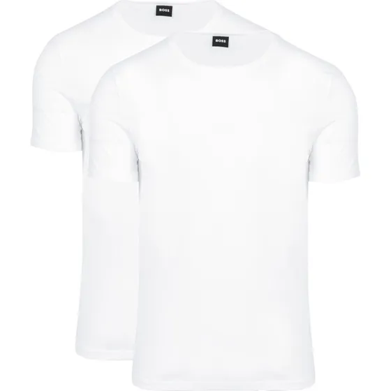 BOSS 2-pak hvide T-shirts i slim-fit til herre