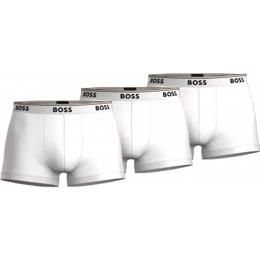 BOSS 3-pak Boksershorts i hvid med bomuld og stretch