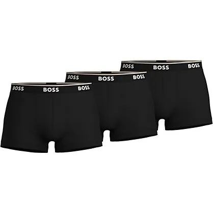 BOSS 3-pak sorte trunks til herre i blød bomuldsstretch
