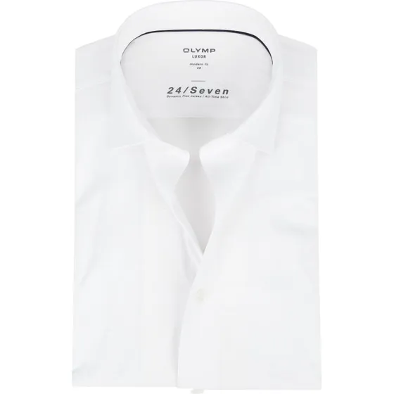 OLYMP Luxor Jersey Stretch Skjorte 24/Seven Hvid, str. 48