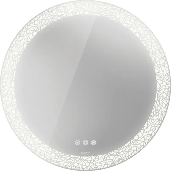 Duravit Happy D.2 Icon spejl med lys, Ø90 cm, hvid