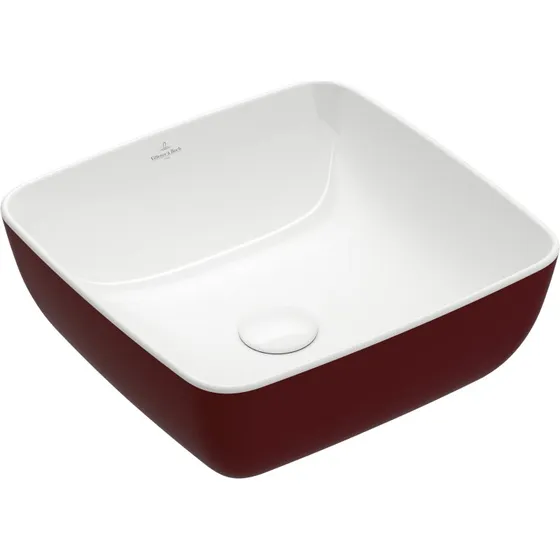 Villeroy & Boch Artis håndvask, 41x41 cm, mørkerød