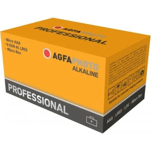 AgfaPhoto Professional AAA Alkaline batterier - 40-pak, 1,5V