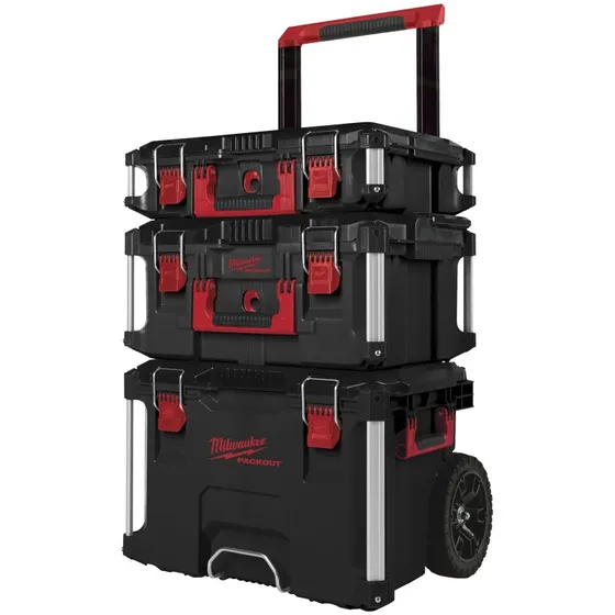 Milwaukee Packout 3-delt sæt med trolley og værktøjskasser