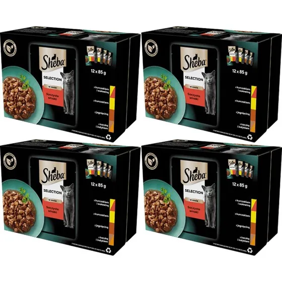 Sheba vådfoder til katte, blanding af smagsvarianter 48x85g