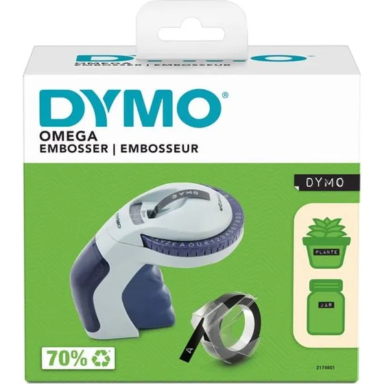 DYMO Omega Prægeetiketmaskine med drejehjul og Soft-Grip