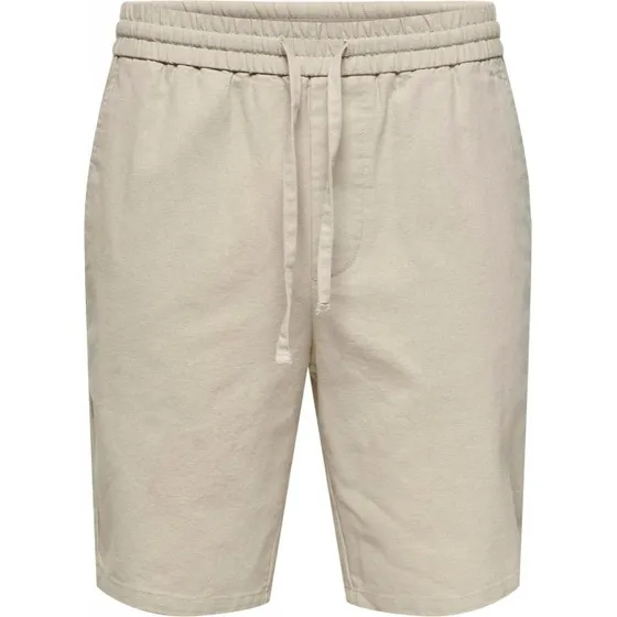 ONLY & SONS shorts i bomuld-hør blanding - beige