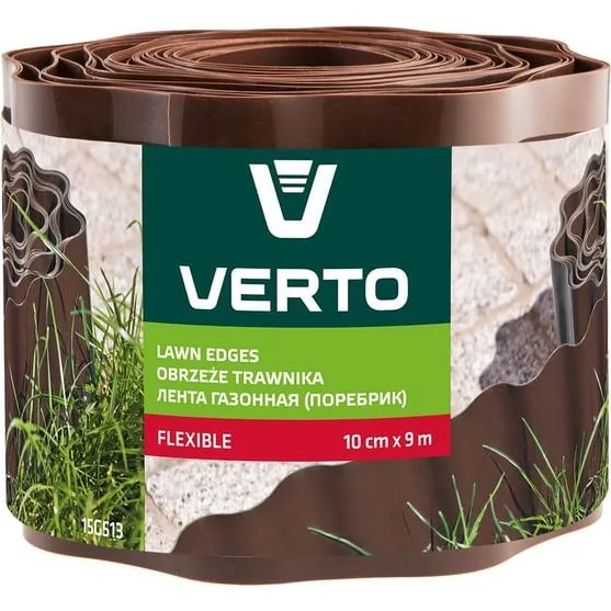 Verto 15G513 Havekant rulle, Brun, 10 cm x 9 m