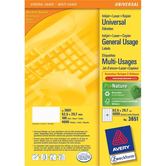 Avery Skinnende Hvidt Papir ANSI A Letter 216 x 279 mm 200 ark
