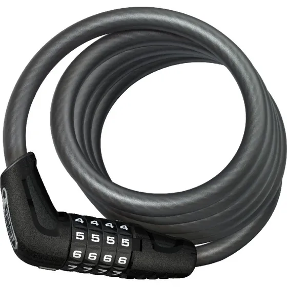 Abus Numero 5510C Spirallås, 180 cm, Sort