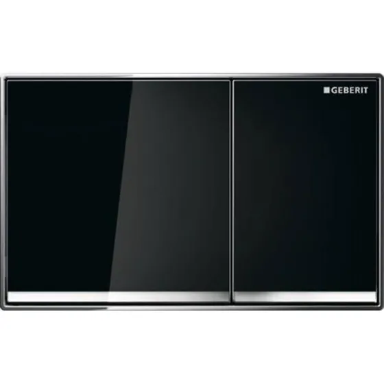 Geberit Omega 60 Square betjeningsplade, sort glas