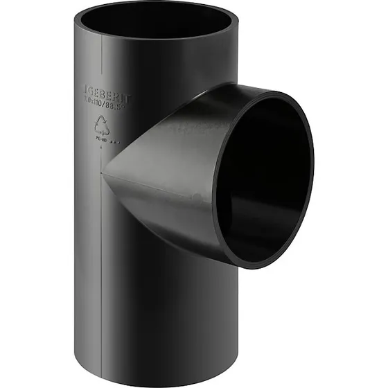 Geberit PE-HD grenrør 88,5° 75-50mm til afløb