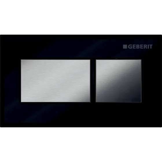 Geberit Square betjeningsplade, sort/krom, 129x74mm