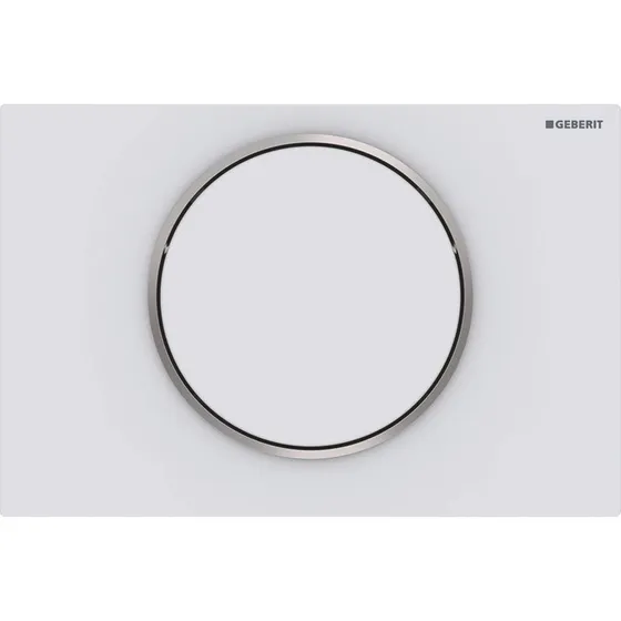 Geberit Sigma 10 Round betjeningsplade, mat hvid/rustfrit stål