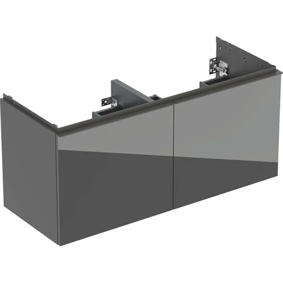Geberit Acanto underskab til dobbeltvask, 118,4x47,5 cm, grå glas