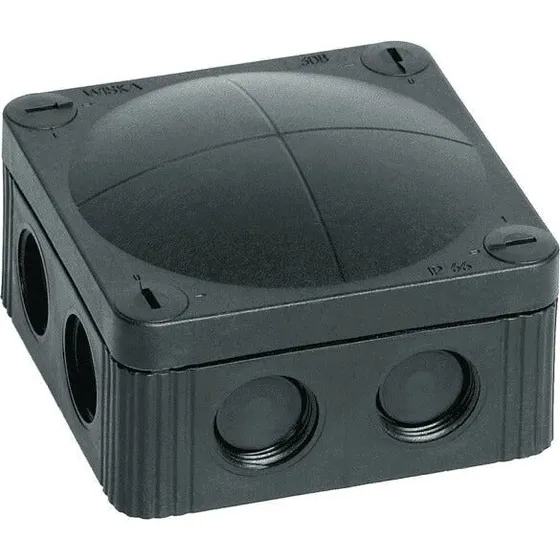 Wiska Combi 308 Forgreningsdåse, 85x85x51 mm, IP66, Sort