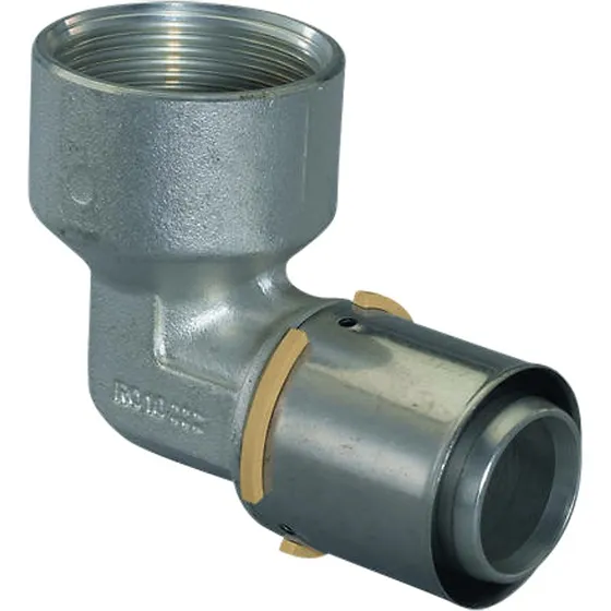 Uponor MLC press vinkel 90° med muffe 40mm x 1.1/2''