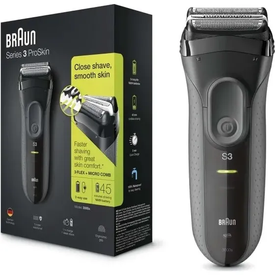 Braun Series 3 ProSkin 3000s barbermaskine – sort