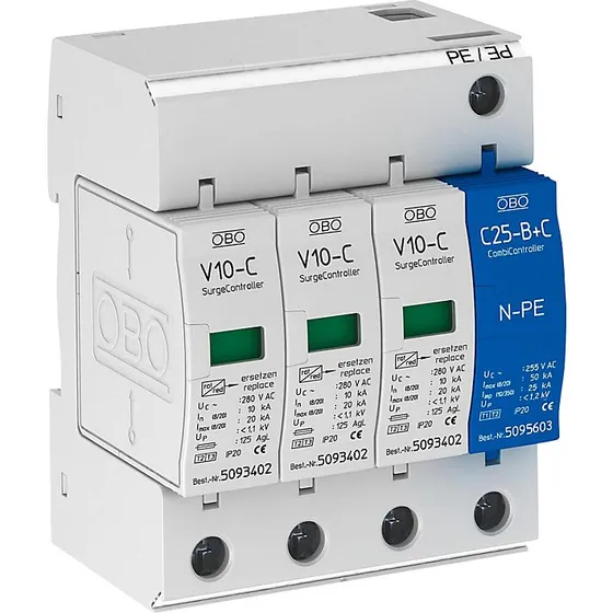 OBO V10-C/3+NPE Transientbeskyttelse Type 2+3