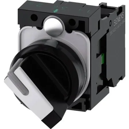 Omskifter O-I, 22mm Rund Plast, Sort/Hvid, Oplyst