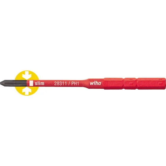 Wiha SlimBit PH1 75mm - 1000V isoleret til SlimVario & TorqueVario
