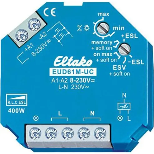 Eltako EUD61 Lysdæmper 400W 8-230V AC/DC til dåsemontage