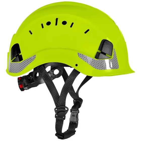 HelmIQ Sikkerhedshjelm med ventilation og hagerem - Hi-vis gul
