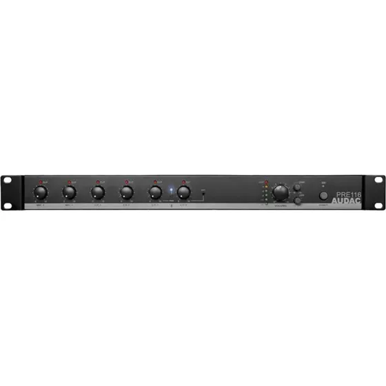Audac PRE116 Zonemixer med Bluetooth - 6 kanaler