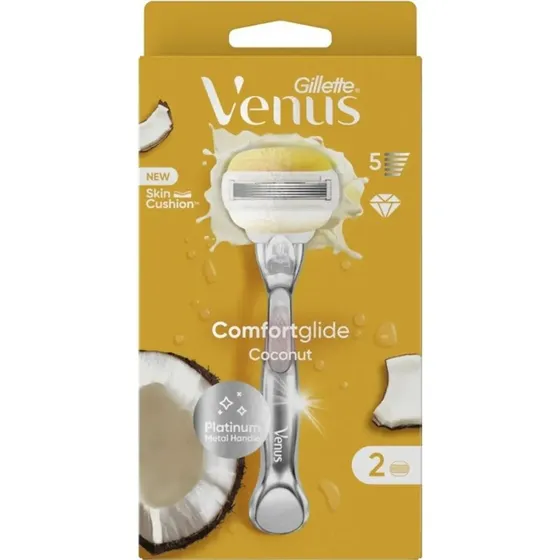 Gillette Venus Comfortglide Coconut: Barbermaskine med 5 blade + 2 ekstra